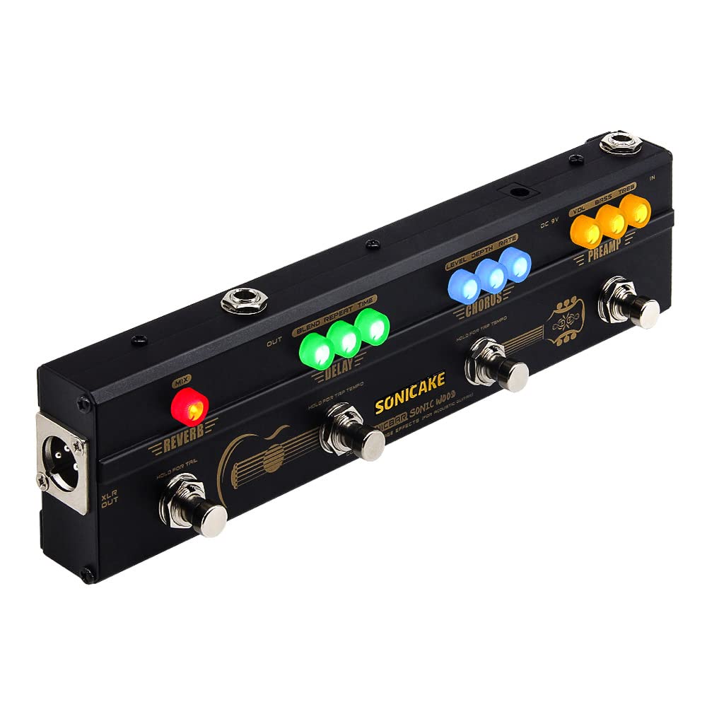 Photo 1 of SONICAKE Acoustic Pedal Guitar Effect Acoustic Pedal Multi Effects Preamp Chorus Delay Reverb Acoustic Guitar Pedal Sonic Wood with XLR Output