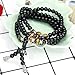 Udalyn 2PCS 6mm 8mm 108 Bead Bracelet for Men Women Gemstone Wood Bracelet Set Tibetan Buddha Bracelet Necklace Elastic