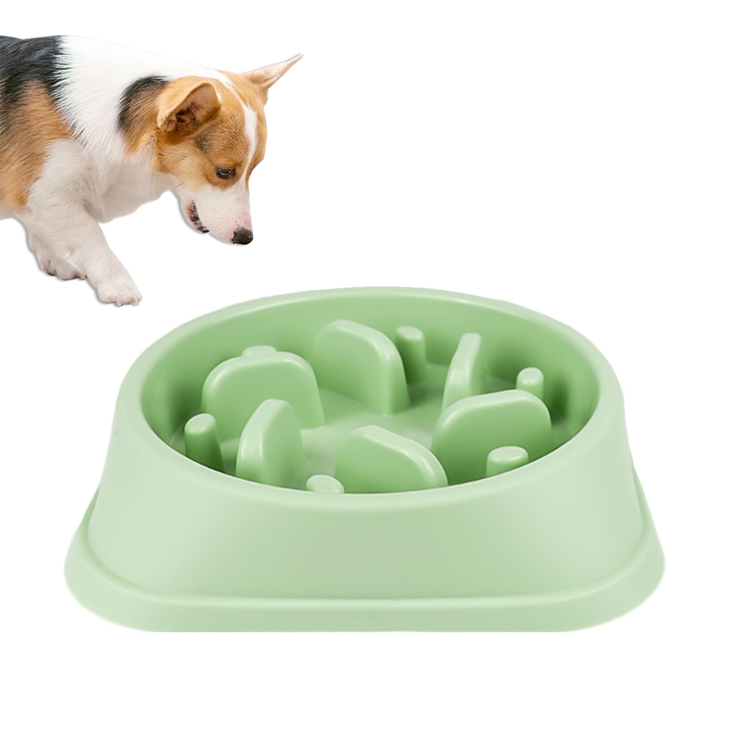 1 Piece Slow-Feeding Dog Bowl, Anti-Choking Slow-Feeding Bowl, Plastic Bowl Feeder, Dog Slow-Feeding Bowl, Anti-Choking And Anti-Binge Eating Pet Bowl (Green)