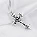 Men Women Cross Necklace Prayer Large Pendant 925 Black Sterling Silver Cubic Zircon 18 Inch Chain