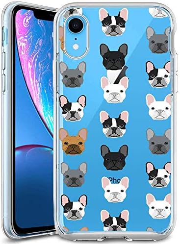 Cartoon Pug Dog Clear Phone Case Compatible iPhone XR Customized Design by MERVELLE TPU Clear Shock-Proof Protective Case [Ultra Slim, Anti-Slippery]