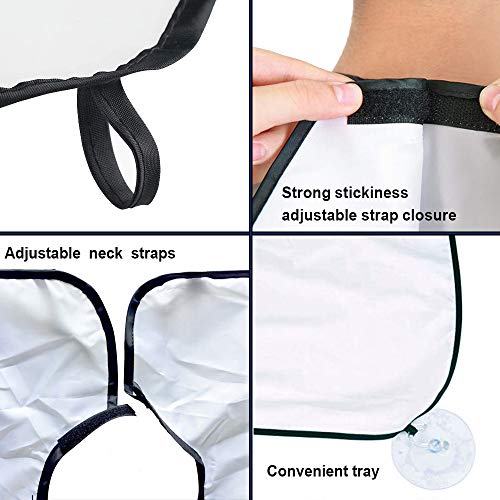 Beard Apron Beard For Man Shaving & Hair Clippings Catcher Grooming Cape Apron Keep Sink Clean, with 4 Suction Cups, Gifts for Men - White - Thumbnail 3