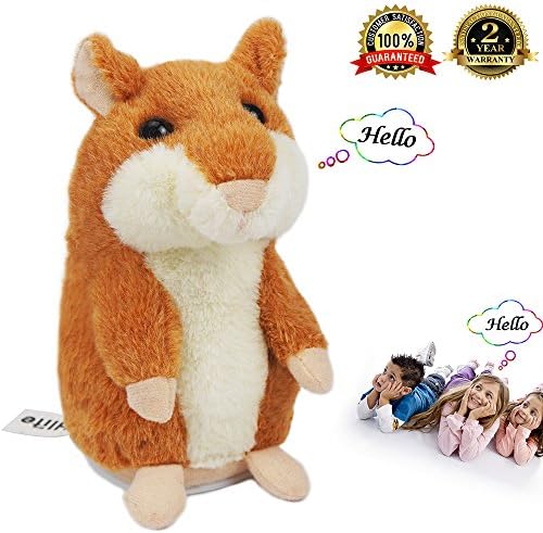 Electronic Hamster Talking Back Toy Repeats What You Say Hamster Repeats Talking Hamster Mimicry Pet for Christmas Gifts and Birthday Present ( Brown Color )