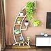 Large Creative Curved Steel Plant Stand, Multipurpose Display Stand for Flowers/Books/Bonsai, Indoor Bonsai Display Shelf for Living Room/Bedroom/Balcony/Office (Bowlike, White)thumb 1