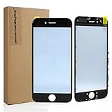 Grade A++ iPhone 6 Black Front Glass + Bezel Frame, Universal Buying(TM) Replacement Touch Screen Panel Front Glass Repair Protective Cover for Apple iPhone 6 4.7 inch