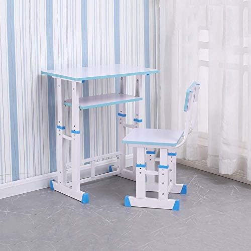 椅子が付いている子供の机 引出しが付いている頑丈な子供の机と椅子のセットは幼稚園の子供のために調節可能な高さを設定します幼児書き込み描画デスクブックスタンド Color 青い Hotelstatt Se