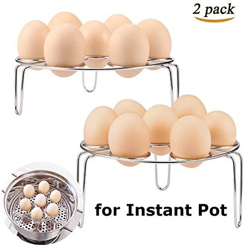 2 Pack Stainless Steel Egg Steamer Rack for Instant Pot and Pressure Cooker Accessories - Cooker Steam Rack Stand Basket Set