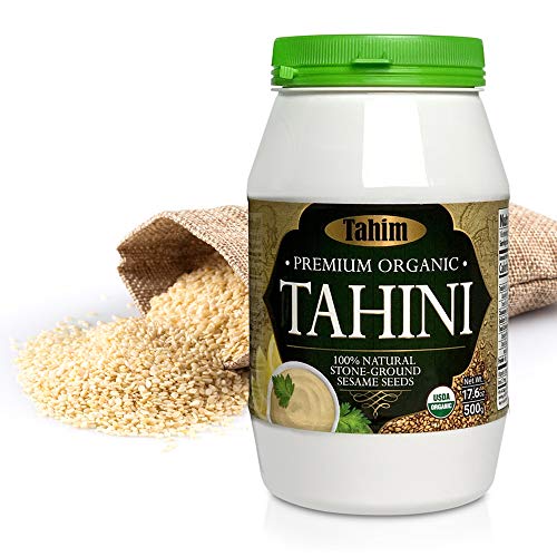 Amazon Com Tahim 17 6 Oz Organic Tahini Vegan Paste Premium Ground Sesame Seeds Gluten Free 100 Pure Sesame Extra Savings 11 More Badatz Approved Peanut Free Great For Hummus Mix Salad