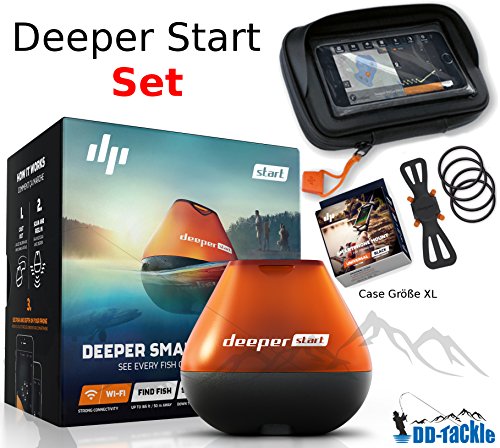 Deeper Sonar Start + Support Smartphone Wifi + Boîtier Xl – Sondeur/détecteur Poissons Pour Pêcheurs