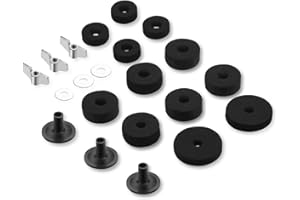 Cheerock 21 Pcs Cymbals Replacement Accessories Cymbal Stand Felts Hi-Hat Clutch Felt Cup with Sleeves, Base Wing Nuts and Washers for Drum Set Black