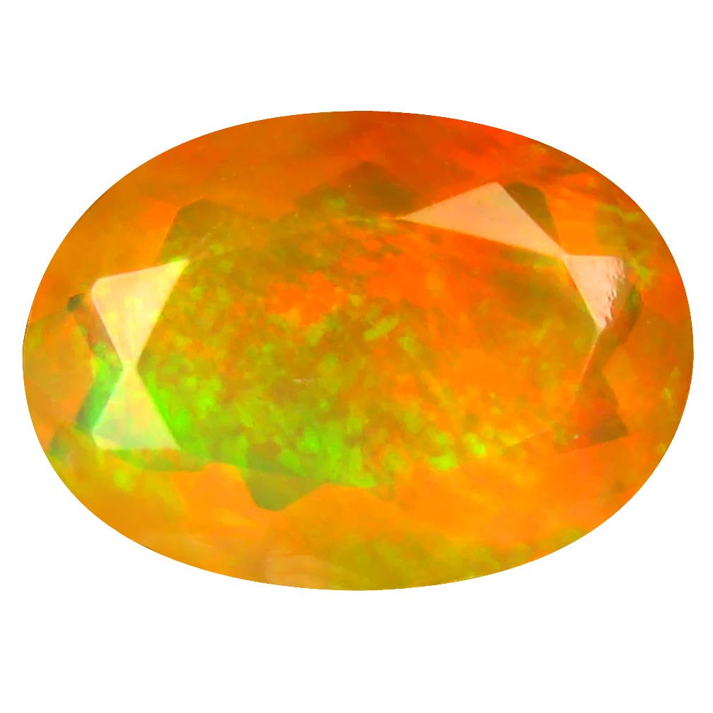 1.69 ct Oval Cut (10 x 8 mm) Un-Heated Transparent Quality Ethiopian Welo Rainbow Opal Natural Loose Gemstone