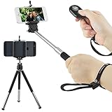 Universal Wireless Selfie Kit including Selfie Stick, Tripod and Bluetooth Remote Control. Handsfree Control of Camera Shutter from a Distance of up to 30 feet. For iOS & Android Smartphones