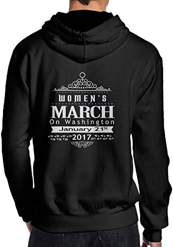 EIDNEO Man Million Womens March on Washington Mens' Black Long Sleeve Back Print Hoodie Outwear
