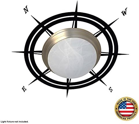 Nautical Compass ceiling cecal, wall decals - Nautical nursery decor for boys, girls, baby (fits all ceiling fixtures of diameter 5 to 16 inches)