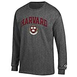 Elite Fan Shop Harvard University Long Sleeve Tshirt Varsity Charcoal - M