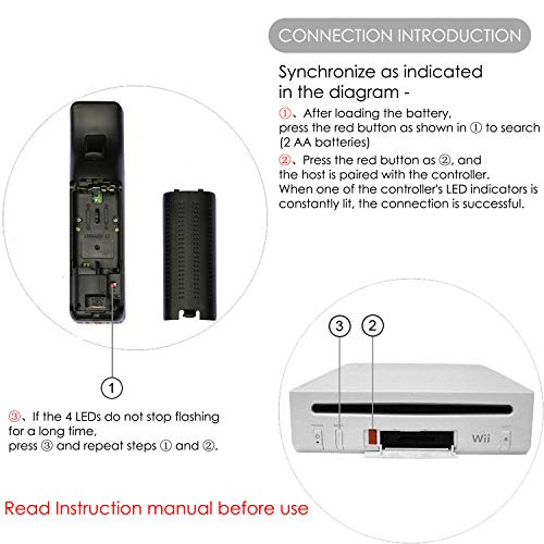 Poulep Wireless Remote Controller for Nintendo Wii Wii U Console with Motion Plus - Black and Black - Thumbnail 3