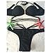 Womens Sexy black Strappy Bikinis Push Up Padded Swimwear Bikini Set Beachwear