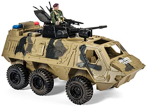Memtes Military Fighter Army Truck Tank Toy with Mini Army Soldier with Lights and Sound