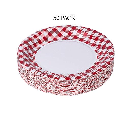 Picnic Themed 9" Disposable Round Paper Plates Picnic Party Supplies