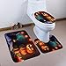 LINGERY Halloween Creative Pumpkin Bathroom Non-Slip Multiple Style Pedestal Rug + Lid Toilet Cover + Bath Mat , 3PCS/Set Various Style Hot Sale (H)