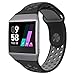 UMTELE Compatible for Fitbit Ionic Band, Two-Toned Perforated Strap Breathable Accessory Wristband with Quick Lock&Release Buckle Replacement for Fitbit Ionic Smart Watch, Large, Black/Grey