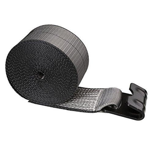 US Cargo Control Blackline Heavy-Duty 4 Inch Winch Strap with Flat Hook, 4 Inches Wide x 27 Feet Long, Black Winch Straps, Dependable Tiedowns