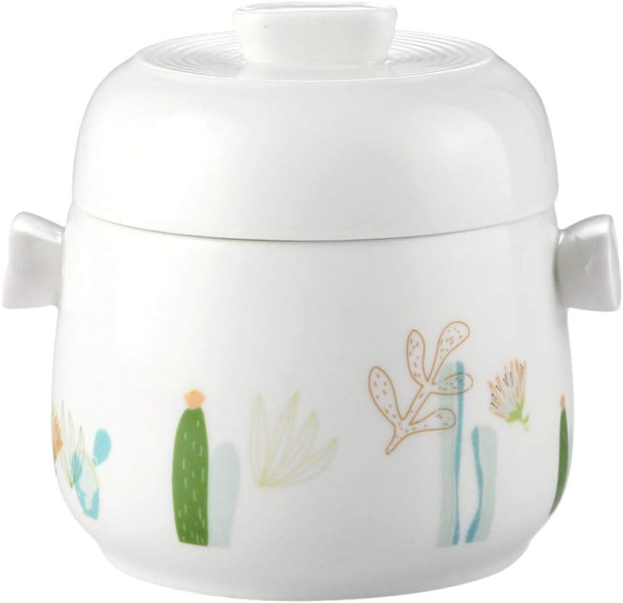 Hemoton Ceramic Stew Pot Steam Soup Bowl Steaming Cup Soup Noodle Bowl Stockpot Cookware for Home Kitchen Egg Custard