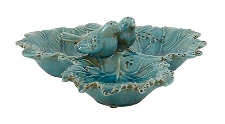 Deco 79 40856 Ceramic Bird Bowl, 14 x 5
