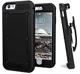 iPhone 6s Plus 5.5 Case, BallisticSHIELD® Reinforced Bumper Protection for iPhone 6 Plus 5.5 Case & Belt Clip (Quick-release Holster Design) By Encased (Black)