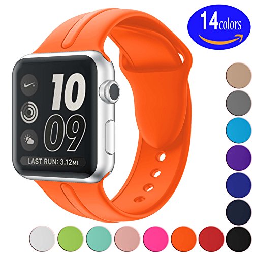 Apple watch band silicone 38mm 42mm,sundo iwatch replacement wris…