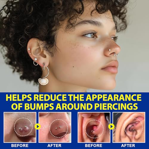 Piercing Aftercare Spray - Saline Solution Natural Keloid Bump Removal - Ear Piercing Cleaner Nose Septum Belly Button Cartilage - Seawater Disinfection Spray - Fine Mist 2 Fl Oz