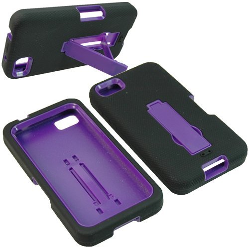 Heavy Duty Rugged Premium Purple/Black Hybrid Cover Case with Hard