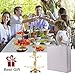 Fruit Bowl and Cake Stand,OKOMATCH 2 Tier Serving Platter With Round Glass Plate Golden Stainless Steel Holder for Birthday Party Wedding Home (Golden)