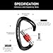 XINDA Screwgate Locking Carabiner Clip - Professional Rock Climbing Carabiner Screw Lock,Heavy Duty Carabiners for Climbing,Mountaineer,Hammock,Camping,Outdoor Equipment (2 pcs Black)