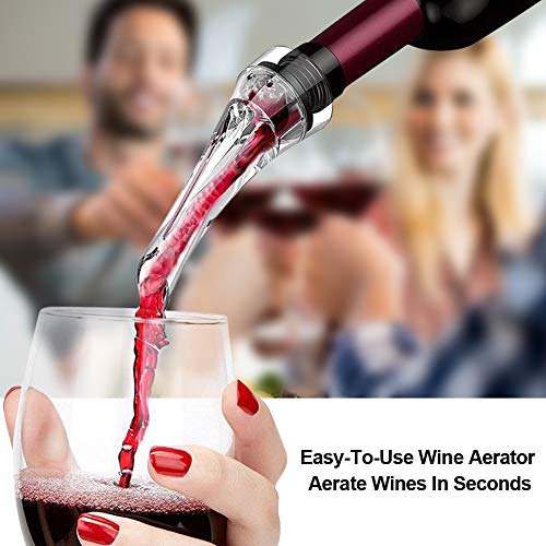 SumDirect Corkscrew, Rabbit Style 9 Pcs Wine Opener with Foil Cutter, Pump and Wine Thermometer Aerator, Anti-Drip Rings, Stopper and Wine Pourer