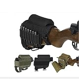 Rifle Buttstock, Adjustable Tactical Cheek Rest Pad Ammo Pouch with 7 Shells Holder for Hunting Shooting