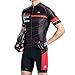Santic Mens Cycling Bib Shorts Padded Mens Padded Biking Shorts Cycle Bib Tights with Color-Blocking UPF 50+