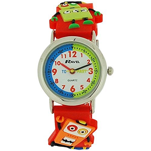 Ravel Funtime Boys 3D Robots Design Time Teacher Strap Watch R1513.61