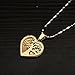 Family Tree of Life Necklace, Heart Shape 316L Stainless Steel Pendant -...