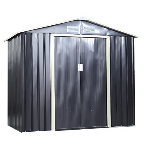 image for LAZYMOON 9 x 6 Ft Metal Garden Utility Storage Shed Outdoor Backyard H