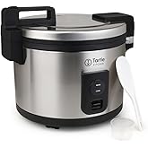 TK Commercial Rice Cooker 64 Cup - Large Capacity Nonstick Pot - Auto Warm | 32 uncooked cups ready in 45 min; 3D heating for evenly cooked rice; Stainless steel body; Swappable TK pot; Cup &amp; scoop