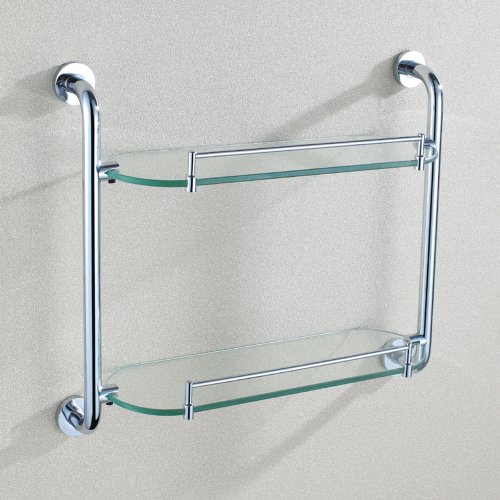 Bathroom glass shelf with rail, angle simple sus304 sta…