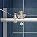 SUNNY SHOWER Sliding Shower Door 64 in. W x 72 in. H Frameless Shower Glass Door Glass Panel Shower Enclosure with 3/8 in. Clear Glass, Brushed Stainless Steel