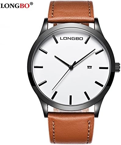 Gets Men Classic Watches Leather Strap Simple Dial Date Calendar Analogue Display Wrist Watch
