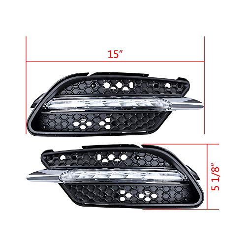 2PCS Front Bumper DRL LED Daytime Running Light Fog Lamp Compatible with Mercedes W204 Sport W204 AMG Sport C-Class 2008-2011 - Thumbnail 2
