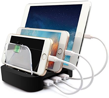 3-Port USB Charging Station,Charger Docking Organizer for iPhone 7/7 Plus, 6/6s/Plus, 5S/5C/5/4S, iPad Pro/Air/Mini/3/2/1, Samsung Galaxy S6 Edge/S6/S5/S4/S3/Note/Note2/Tab, iPod, Nexus, HTC, and more