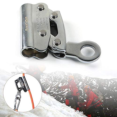BleuMoo Alloy Steel Climbing Abseiling Safety Shutdown Anti-Fall Anti-Fall Belay Device Self-Locking Device (Round Hole Hanging Point)