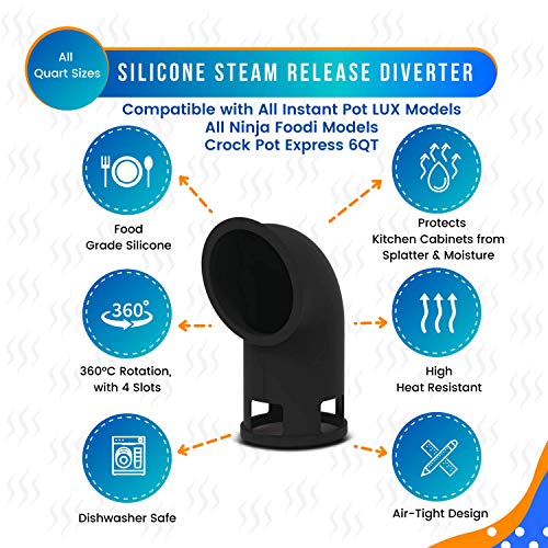 Steam Release Diverter, 360 Rotation Silicone Steam Diverter for