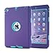 MAKEIT CASE for iPad Mini Case for iPad Mini 2 Case 3in1 Hybrid Shockproof Case for iPad Mini 1 2 3 Generation (Purple/Light Green)