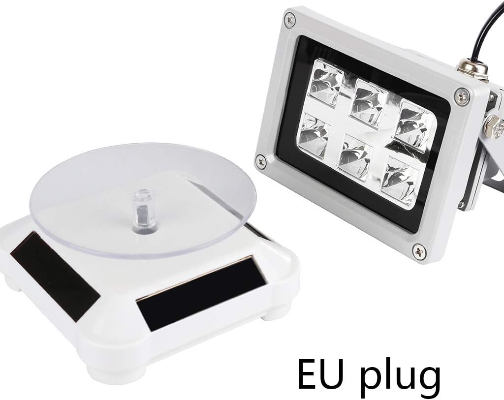 JUNESUN 60W UV Resin Solidify Photosensitive Curing Light Solar Powered Rotary Display Stand Turntable Kit for SLA DLP 3D Printer Parts Accessories